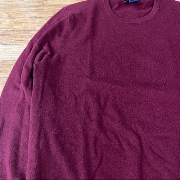 Lands End Sweater Mens Large Red 100% Cashmere Crewneck Pullover Soft Jumper - Picture 6 of 7